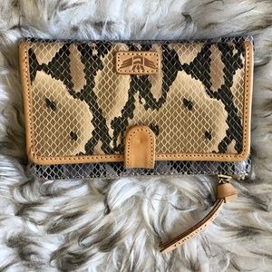 Retired Consuela Margot Slim Wallet in two tone snakeprint